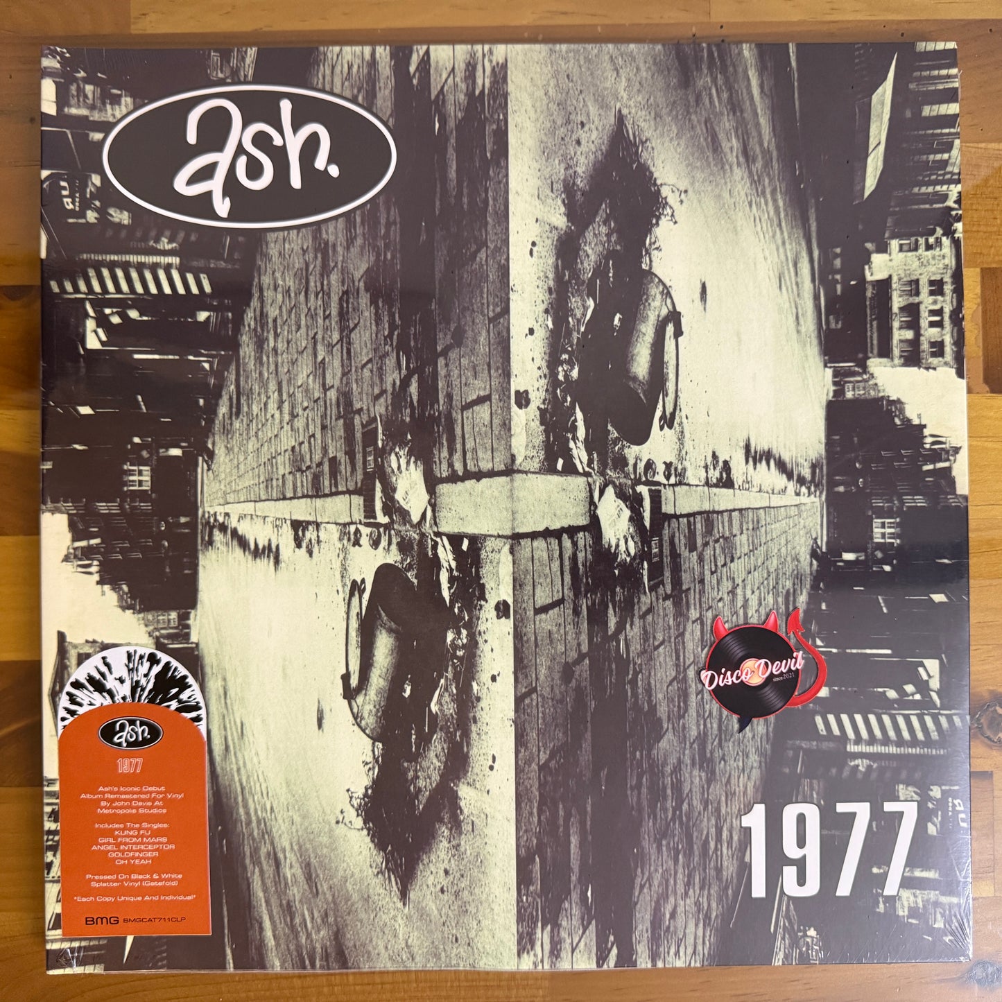 Ash - 1977, White With Black Splatter