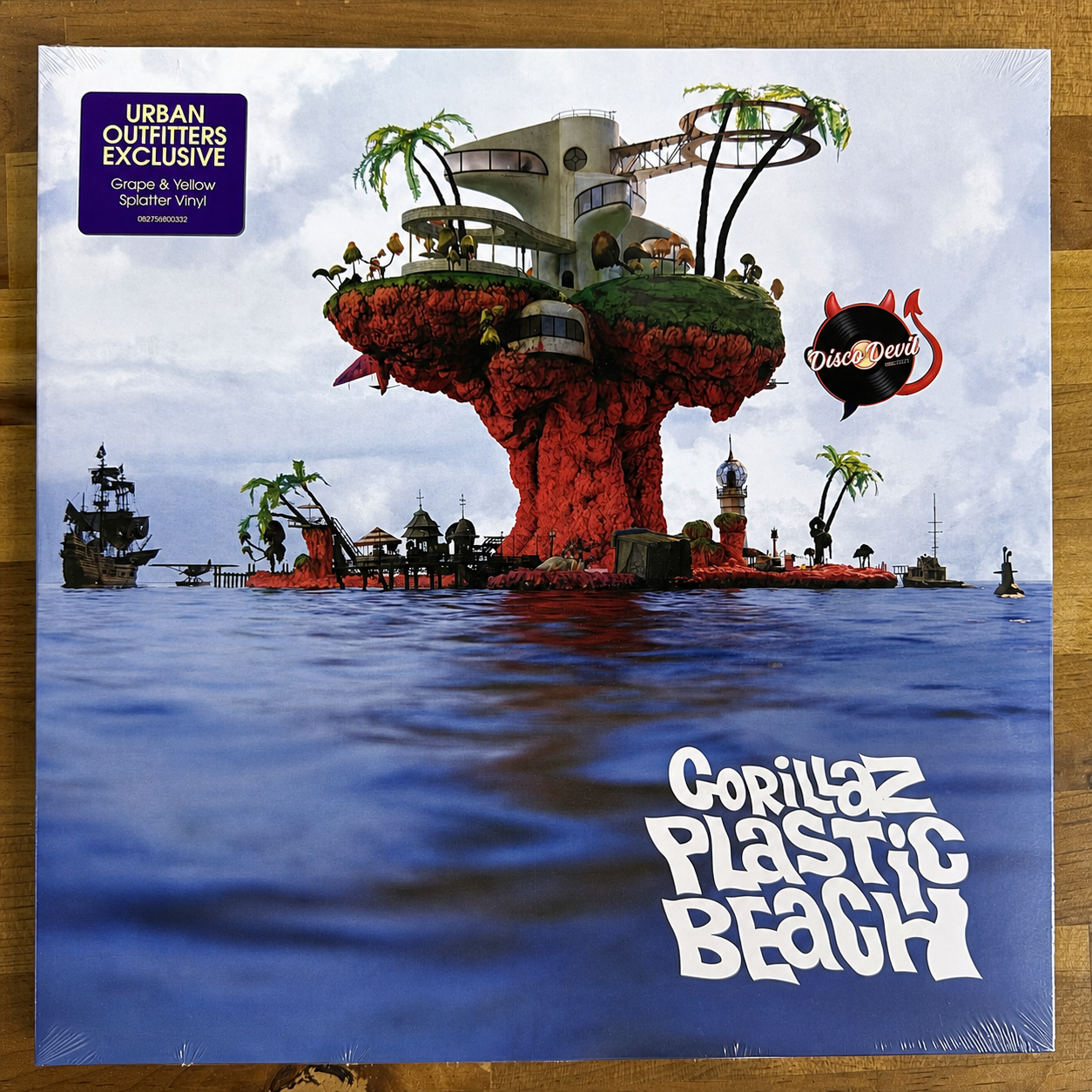Gorillaz - Plastic Beach, UO Exclusive, Grape with Yellow Splatter Vinyl