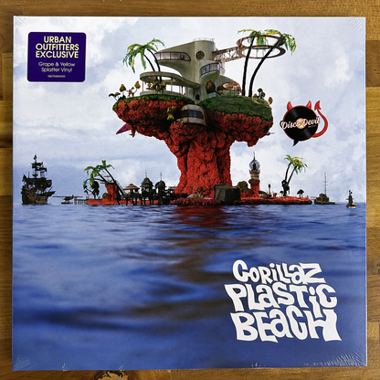 Gorillaz - Plastic Beach, UO Exclusive, Grape with Yellow Splatter Vinyl