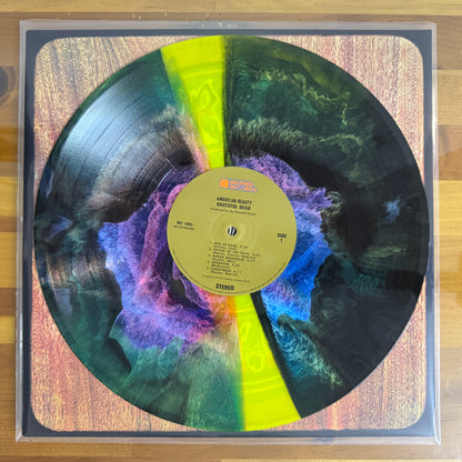 Grateful Dead - American Beauty, acid-effect hand-poured yellow, green and purple Vinyl