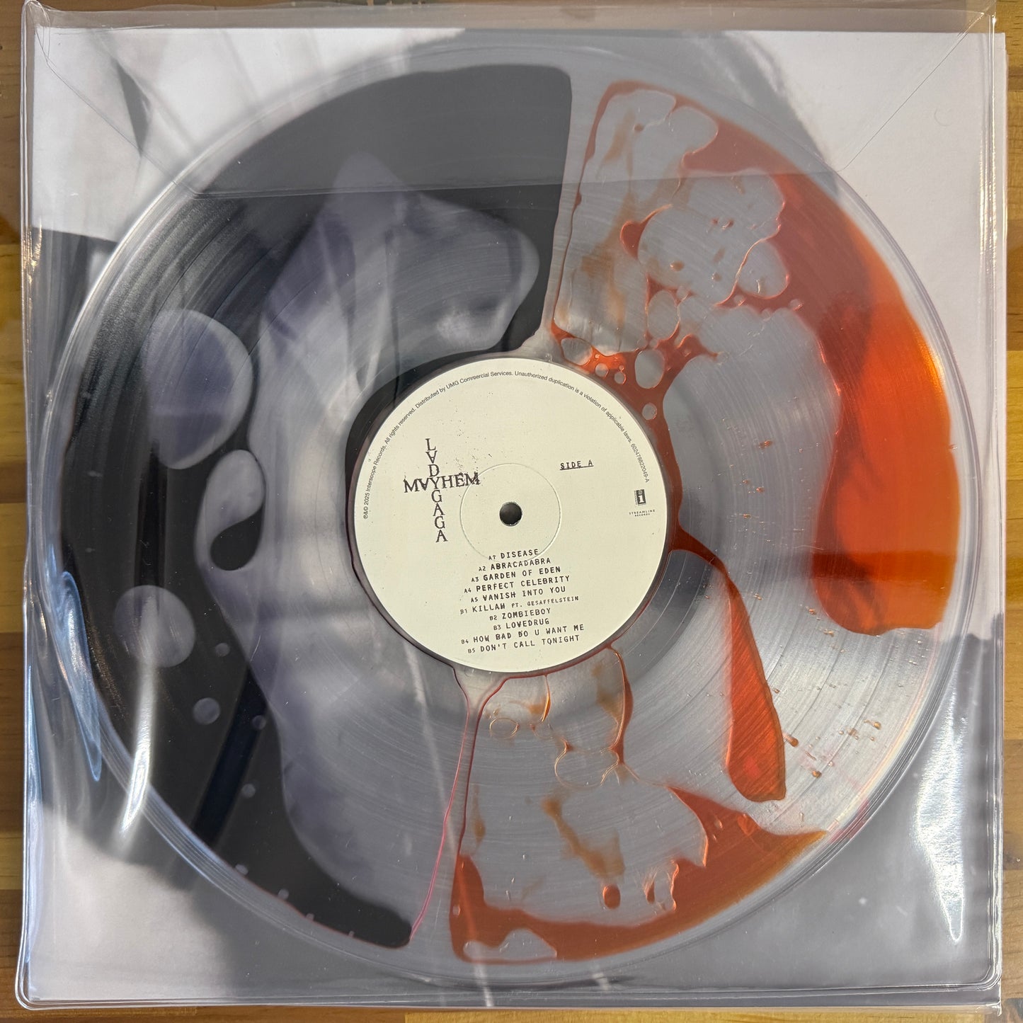 Lady Gaga - Mayhem, Clear With Split Orange And Black Liquid Fill Vinyl