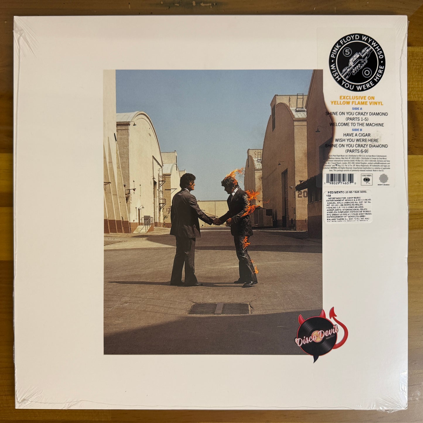 Pink Floyd - Wish You Were Here, 50th Anniversary Yellow Flame Vinyl
