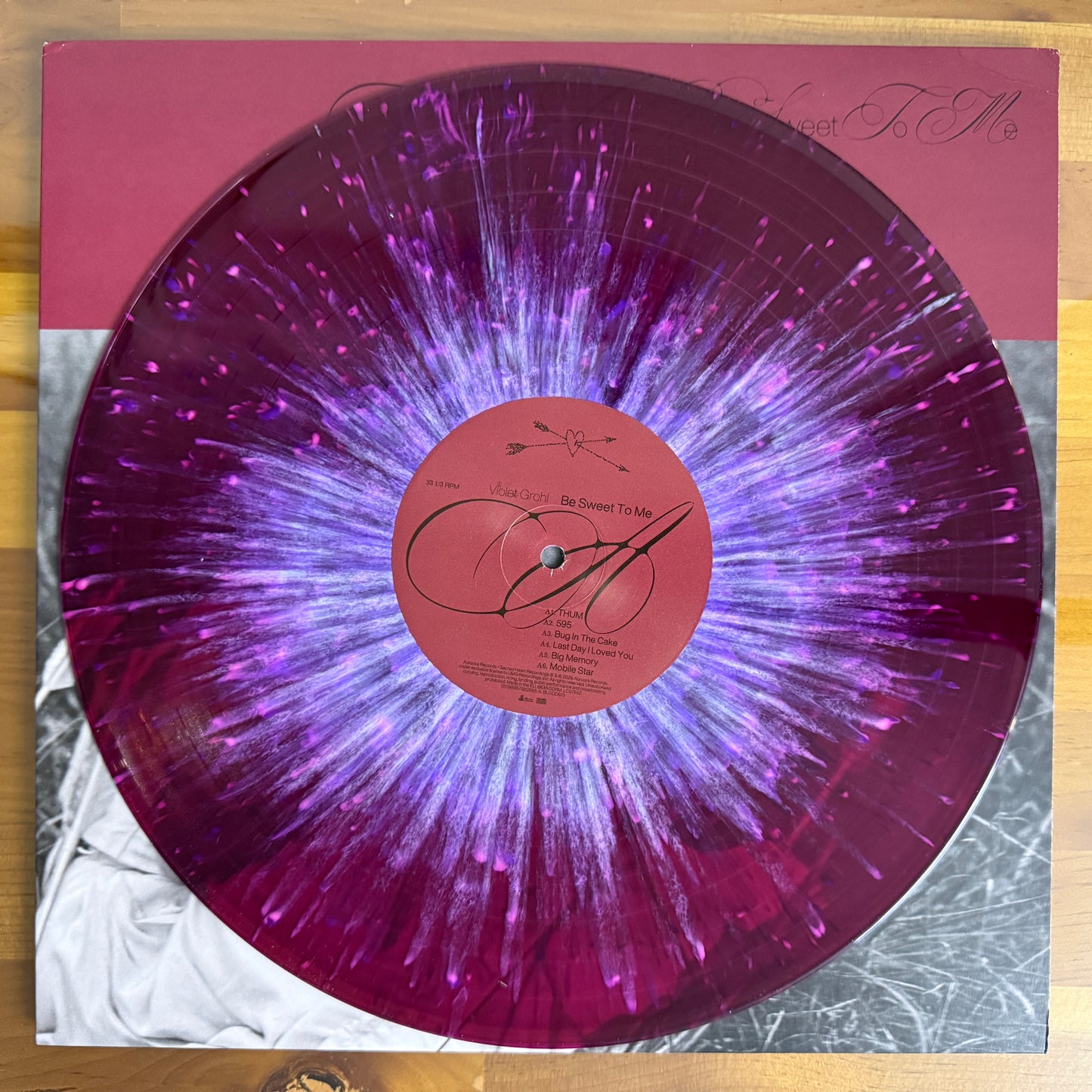 Violet Grohl - Be Sweet To Me, transparent violet with purple and white ‘dreamcatcher’ splatter Vinyl