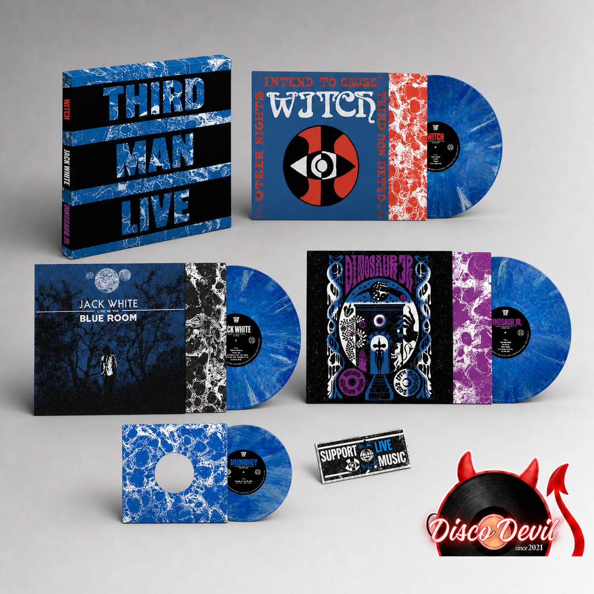 Jack White, Witch, Dinosaur Jr., Mudhoney - Third Man Live, Blue And White Marble Vinyl